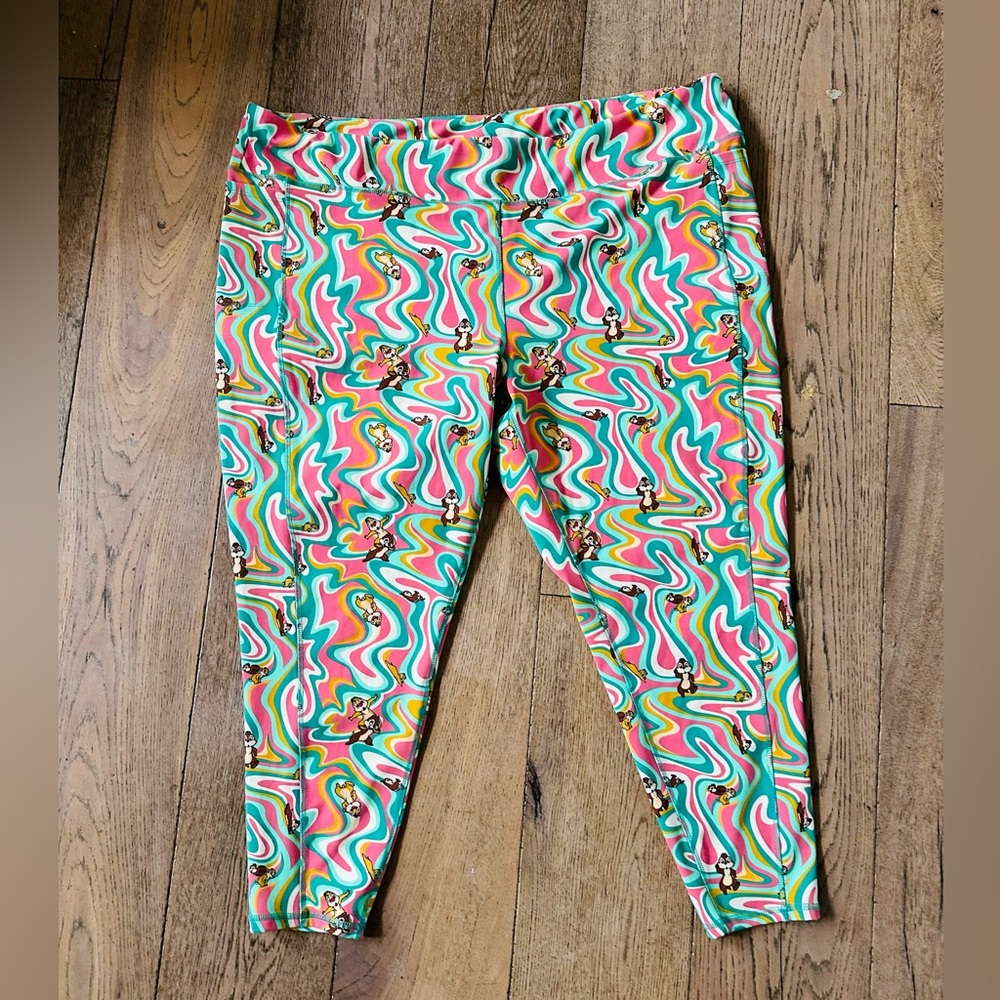 DISNEY Disney Park Chip n' Dale graphic groovy all over print leggings XXXL / 3X